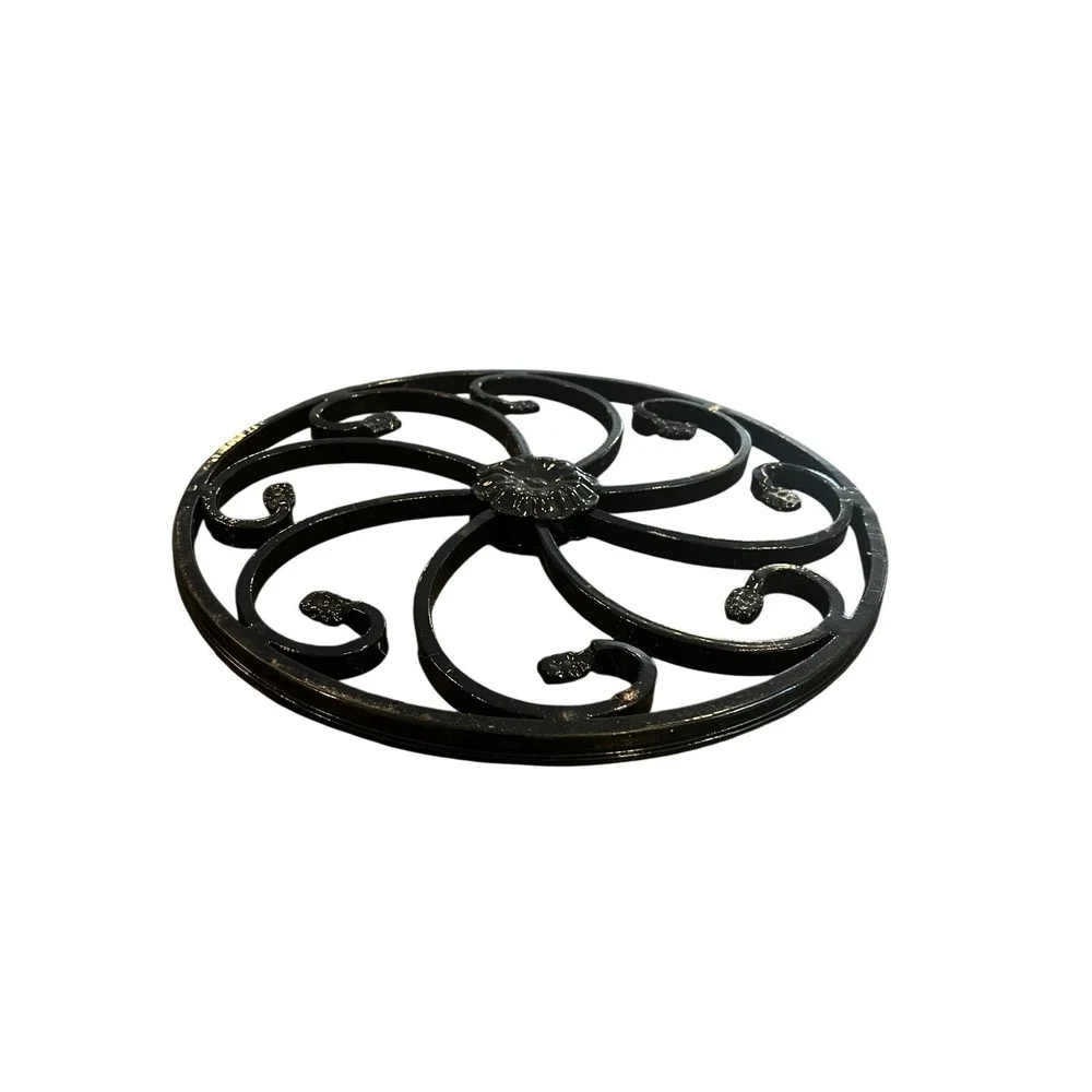 Decorative Wrought Iron Door & Outdoor Gate Grille – Black Scrollwork Accent 12